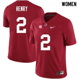 NCAA Women's Alabama Crimson Tide #2 Derrick Henry Stitched College Nike Authentic Crimson Football Jersey AC17Z31GH
